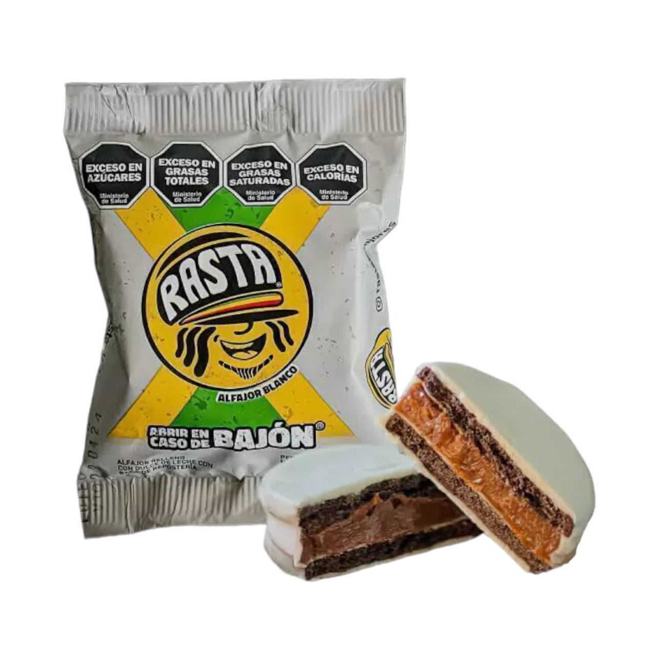 Alfajores Rasta Chocolate Blanco con Ddl Cremoso