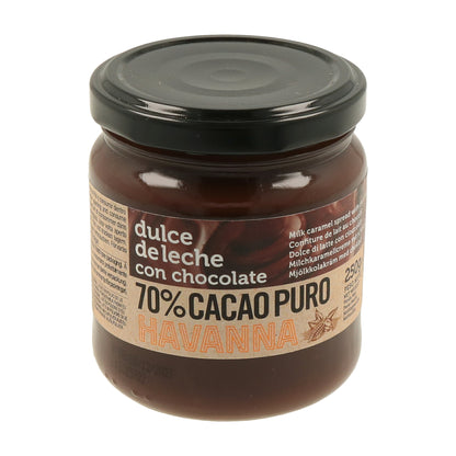 Dulce de leche HAVANNA cacao 70% X 250 GR (SIN T.A.C.C)