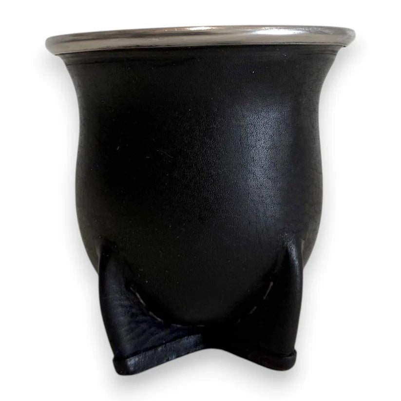 Mate Camionero negro cuero liso