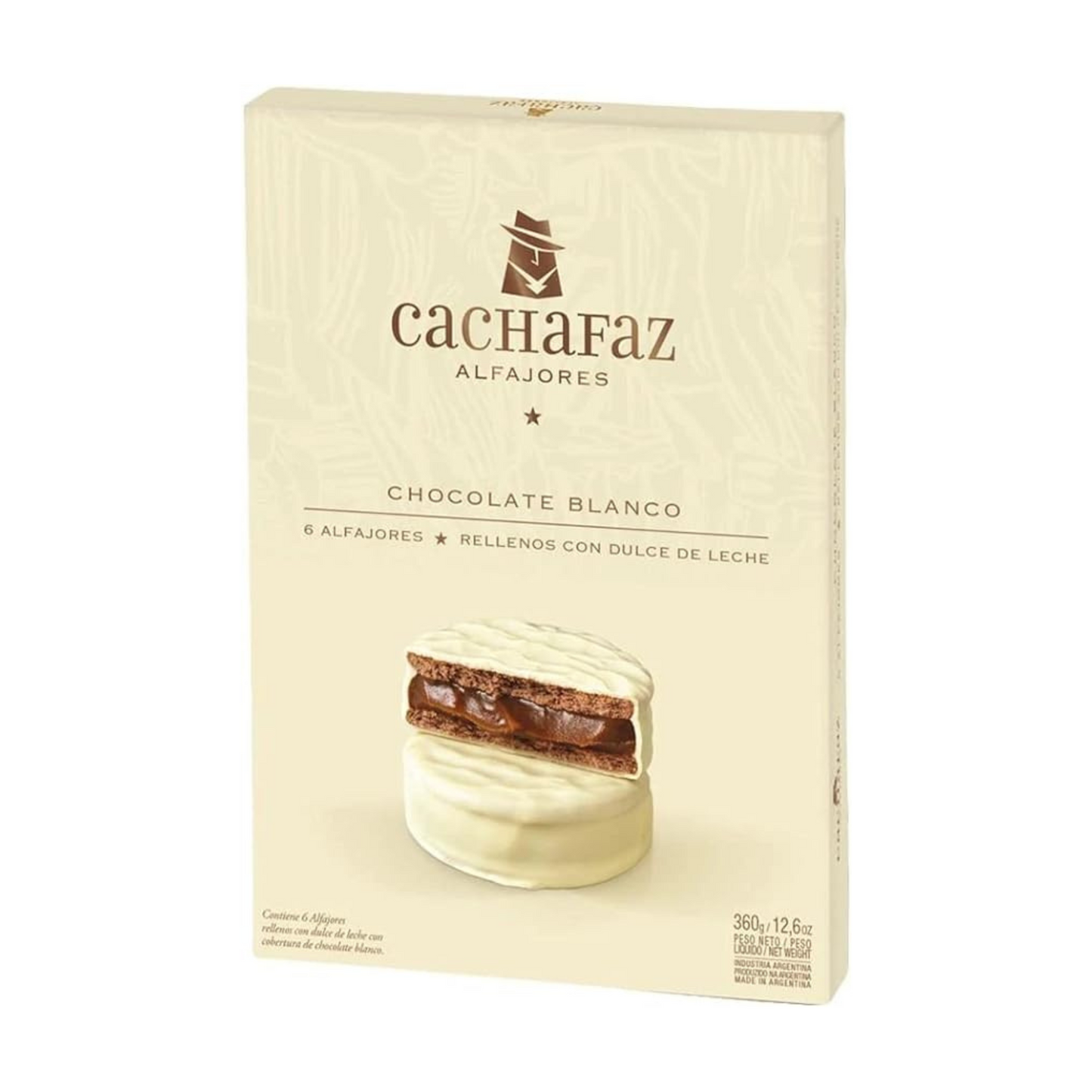 Alfajores CACHAFAZ chocolate blanco