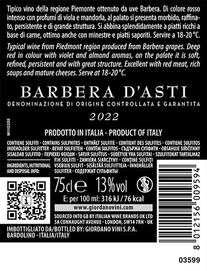 Vino GIORDANO Rosso Secco Barbera d'Asti DOCG 2022 (ITA)