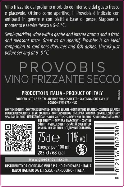 Vino GIORDANO Bianco frizzante secco Provobis (ITA)
