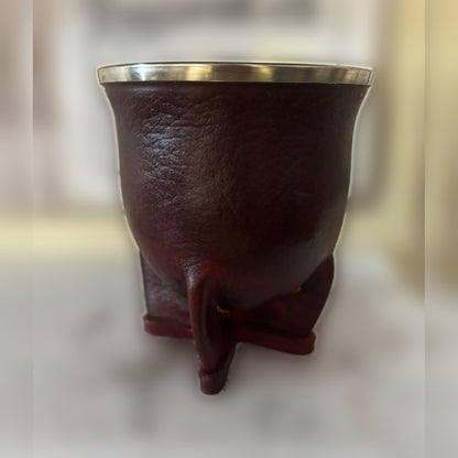 Mate Camionero marrón cuero liso