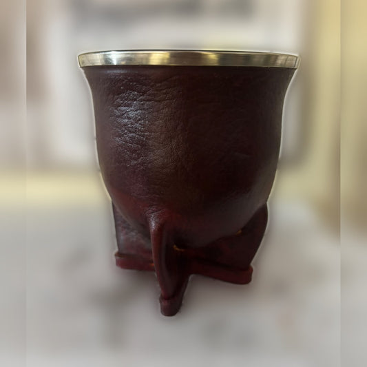 Mate Camionero marrón cuero liso